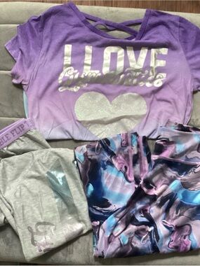 all in motion Purple Ombre 'I LOVE Gymnastics' Matching Set